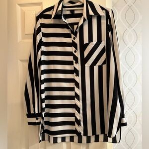 Mishca Black and White Striped Top